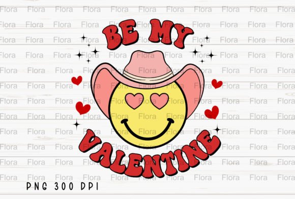 Be My Valentine Smiley Face Cowboy PNG: A Playful Design Asset