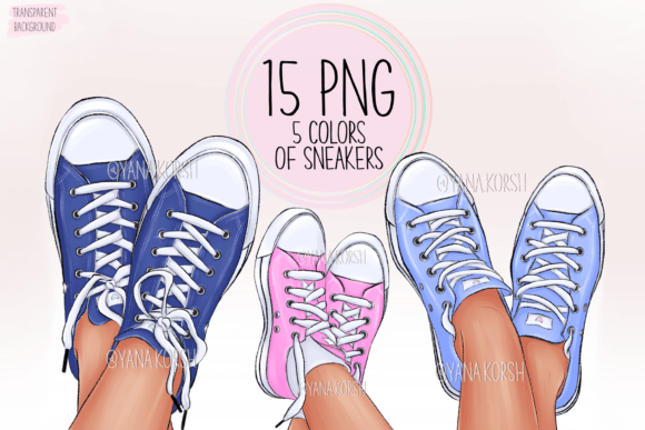 Family Legs Clipart: Mom, Dad & Kid Sneaker Style
