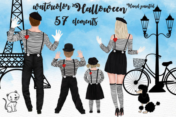 Halloween Family Clipart Matching Outfit: Coordinating Creativity