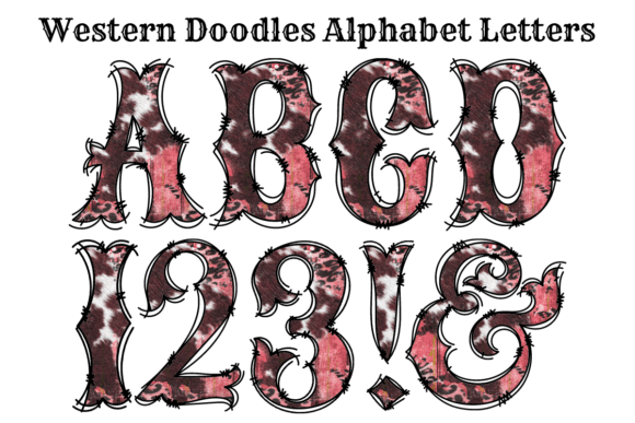 Pink Cowgirl Doodle Alphabet Letters: A Creative Asset