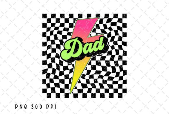 Retro Dad Lightning Bolt Checkered PNG: A Blast of Vintage Energy