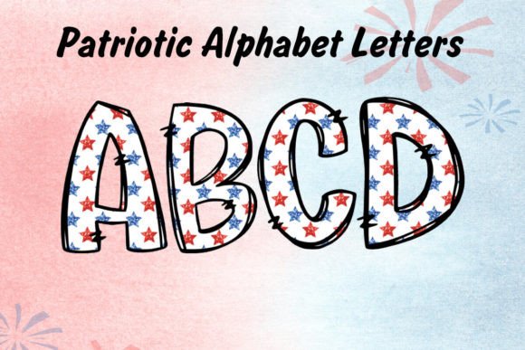 Stars Glitter Patriotic Doodle Letters: A Creative Toolkit
