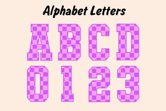 Unleash Vibrant Creativity with Purple Neon Checkered Alphabet PNGs