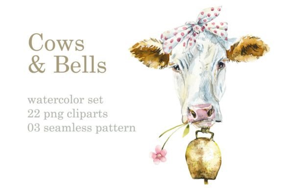 Watercolor Cute Cow and Bull: A Fresh Take on Farmhouse Design